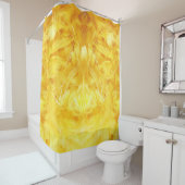 Heldere gele veren douchegordijn (In situ)