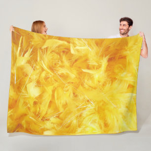 Heldere gele veren fleece deken