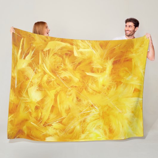 Heldere gele veren fleece deken (In situ)