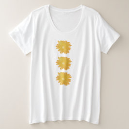heldere gele vrolijke zomerbloemen grote maat t-shirt