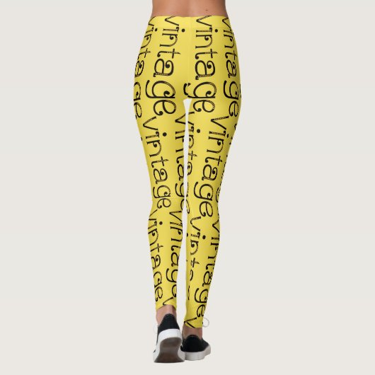 , heldere gele werkout leggings (Achterkant)
