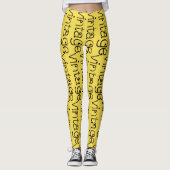 , heldere gele werkout leggings (Voorkant)