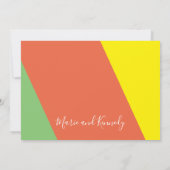 Heldere gele zomer kleuren digitale bruiloft kaart (Achterkant)