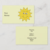 Heldere Gele Zomer Zon, lachend gezicht. Visitekaartje (Voorkant / Achterkant)