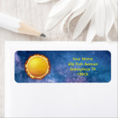 Heldere Gele Zon Onze Ster met Zonnespots Etiket (Insitu)