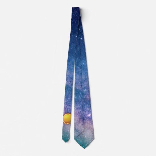 Heldere Gele Zon Onze Ster met Zonnevlekken Stropdas (Achterkant)