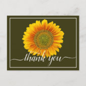 Heldere Gele Zonnebloem Achtergrond Dank u Briefkaart (Voorkant)