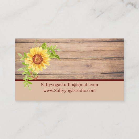 Heldere, gele zonnebloem Alle Visitekaartjes (Achterkant)