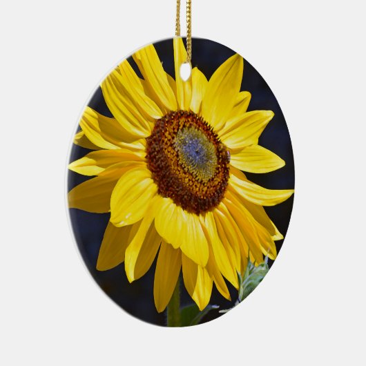 Heldere gele zonnebloem keramisch ornament (Rechts)