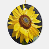 Heldere gele zonnebloem keramisch ornament (Links)