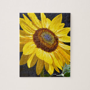 Heldere gele zonnebloem legpuzzel