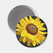 Heldere gele zonnebloem magneet (Voorkant / Achterkant)