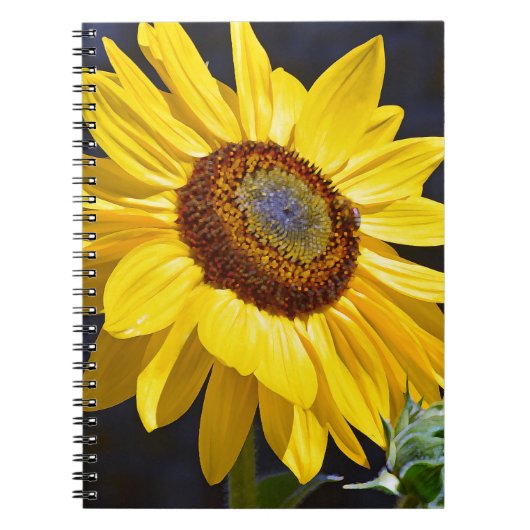 Heldere gele zonnebloem notitieboek (Voorkant)