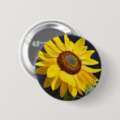Heldere gele zonnebloem ronde button 5,7 cm (Voorkant /achterkant)