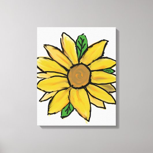 Heldere gele zonnebloemen canvas afdruk (Voorkant)