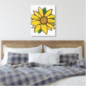 Heldere gele zonnebloemen canvas afdruk (Insitu (Slaapkamer))