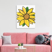 Heldere gele zonnebloemen canvas afdruk (Insitu (Woonkamer))