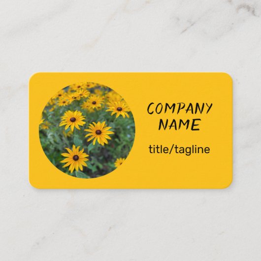 Heldere gele zonnige bloemen visitekaartje (Voorkant)