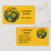 Heldere gele zonnige bloemen visitekaartje (Voorkant / Achterkant)