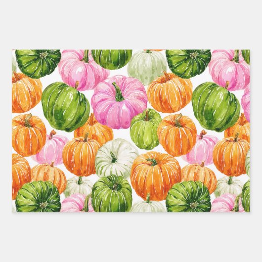 Heldere gelukkige pompoenen inpakpapier vel (Voorkant 3)