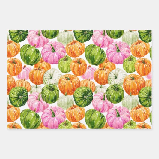 Heldere gelukkige pompoenen inpakpapier vel (Voorkant)