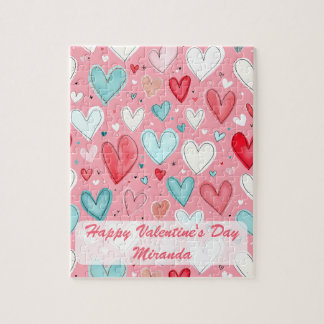 Heldere Gelukkige Valentijnsdag Aangepaste Hart Re Legpuzzel