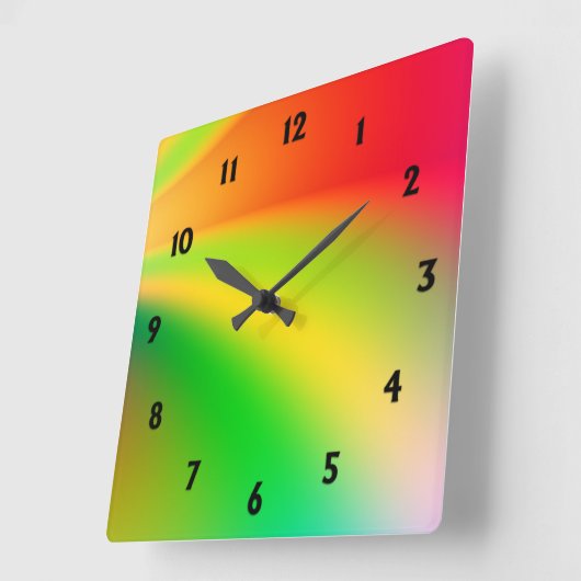 Heldere Genummerd Veelkleurig Vierkante Klok (Hoek)
