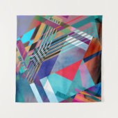 Heldere geometrische: kleurrijke Abstracte achterg Wandkleed (Voorkant (horizontaal))