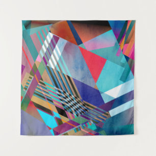 Heldere geometrische: kleurrijke Abstracte achterg Wandkleed