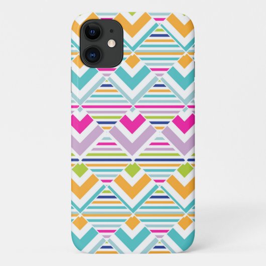 Heldere geometrische pastel regenboogpatroon Case-Mate iPhone case (Achterkant)