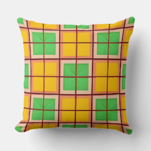 Heldere geometrische patroon met symmetrische vorm kussen