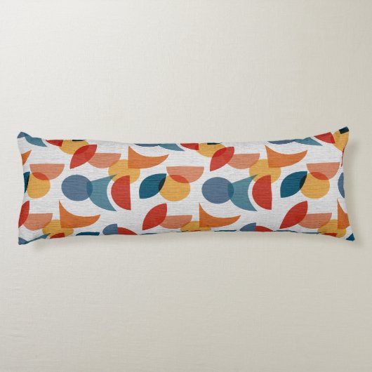 Heldere geometrische retro Abstract Lichaamskussen (Achterkant)