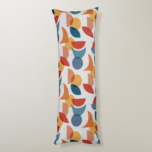 Heldere geometrische retro Abstract Lichaamskussen (Achterkant (Verticaal))