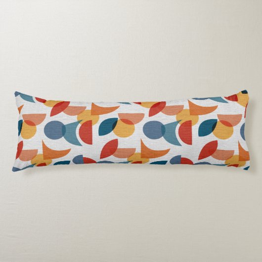 Heldere geometrische retro Abstract Lichaamskussen (Voorkant)
