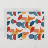 Heldere geometrische retro abstracte midcentury mo feestdagenkaart (Voorkant / Achterkant)