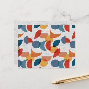 Heldere geometrische retro abstracte midcentury mo feestdagenkaart