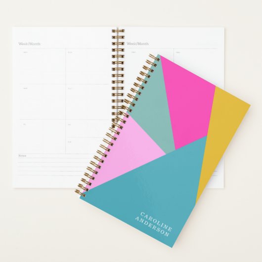 Heldere geometrische zonnesburstvormen Blauw, spec Planner (Display)