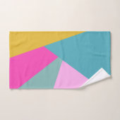 Heldere geometrische zonnesburstvormen Hot Pink Ye Bad Handdoek (Handdoek)