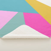 Heldere geometrische zonnesburstvormen Hot Pink Ye Sherpa Deken (3/4)