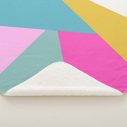 Heldere geometrische zonnesburstvormen Hot Pink Ye Sherpa Deken (3/4)