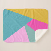 Heldere geometrische zonnesburstvormen Hot Pink Ye Sherpa Deken (Voorkant (horizontaal))