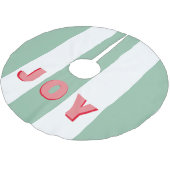 Heldere Gestreepte Groene Moderne "Vreugde" Typogr Kerstboom Rok (Gekanteld)