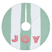 Heldere Gestreepte Groene Moderne "Vreugde" Typogr Kerstboom Rok (Voorkant)