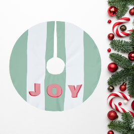 Heldere Gestreepte Groene Moderne "Vreugde" Typogr Kerstboom Rok