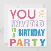 Heldere Girly Kleuren Teen Tween Verjaardagsfeest Kaart (Voorkant)