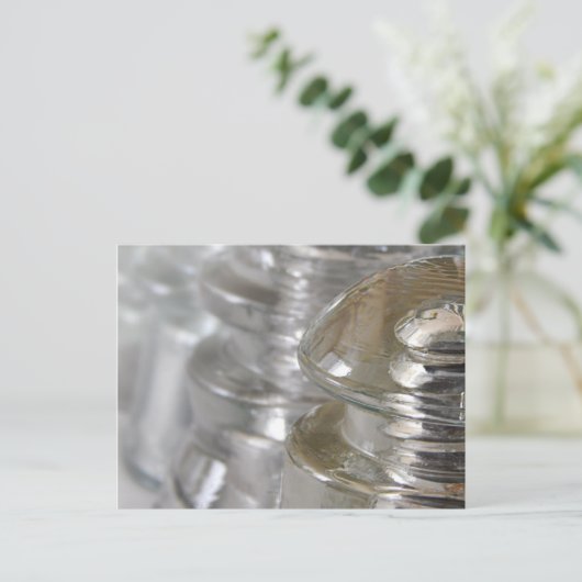 Heldere glasisolatoren briefkaart (Staand voorkant)