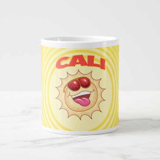 Heldere glimlachende Cali Sun Grote Koffiekop (Voorkant)