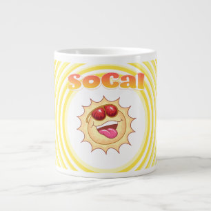 Heldere glimlachende SoCal-zon Grote Koffiekop