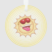 Heldere glimlachende zonneschijn ornament (achterkant)