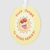 Heldere glimlachende zonneschijn ornament (voorkant)